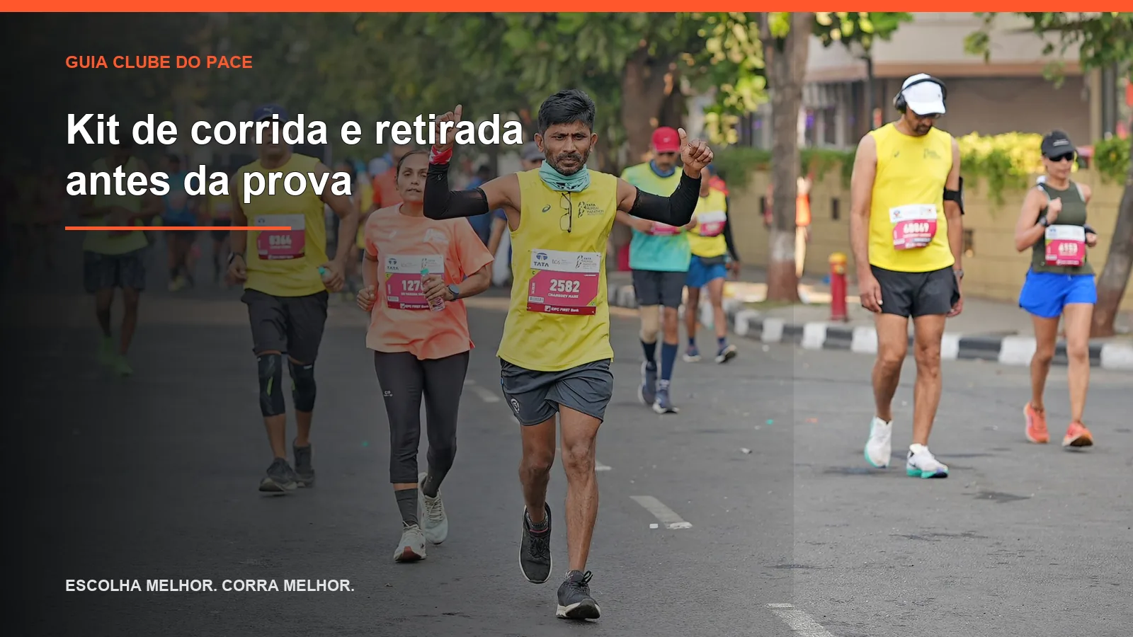 Kit de corrida e retirada antes da prova
